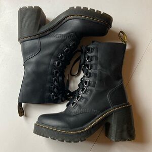 Dr. Marten Chesney Flared Heel Lace Up Boot